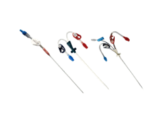 12Fr 16cm Triple Lumen Hemodialysis Catheter Kit - Curved Extension