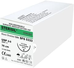 Sterisil – Braided coated Non-Absorbable Suture Natural Silk