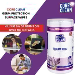 Core Clean Surface Wipes Lavender(100 Pulls)