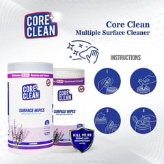 Core Clean Surface Wipes Lavender(100 Pulls)