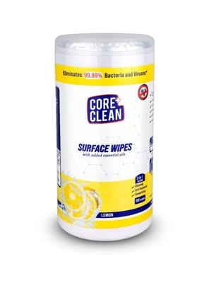 Core Clean Surface Wipes Lemon(100 Pulls)