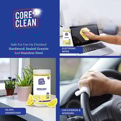 Core Clean Surface Wipes Lemon(100 Pulls)